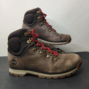 Timberland Alderwood Hiking Boots Women's Size 8.5 Brown Red Lace Up Leather